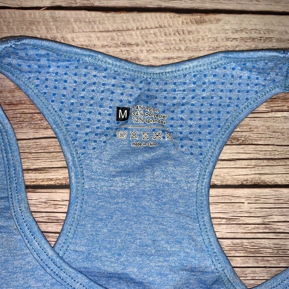 NWOT SET//High Waist Workout Shorts blue - Picture 6 of 11